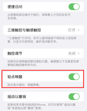 云溪苹果授权维修站分享iPhone轻点无法唤醒怎么办 