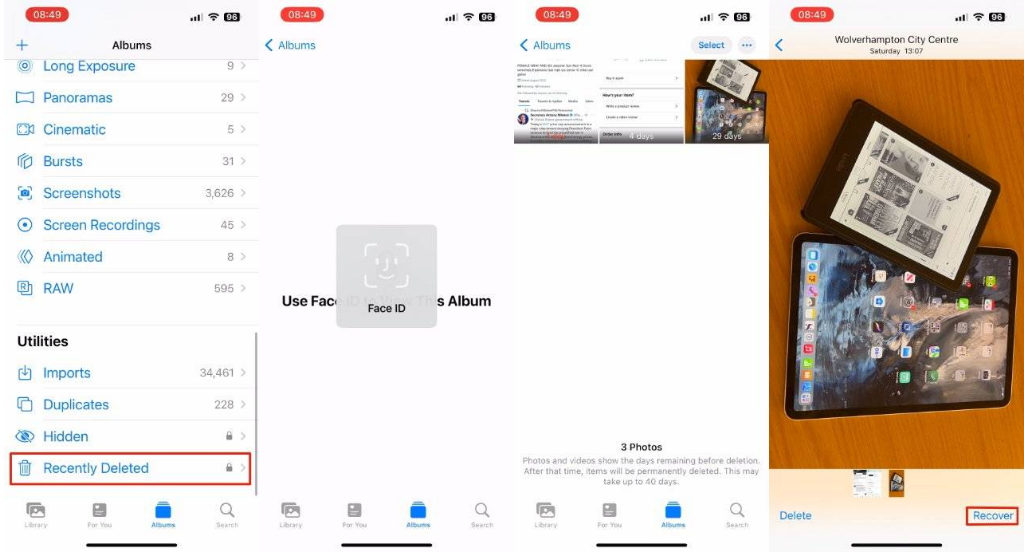 云溪苹果14维修分享 iPhone14 上恢复已删除的照片 